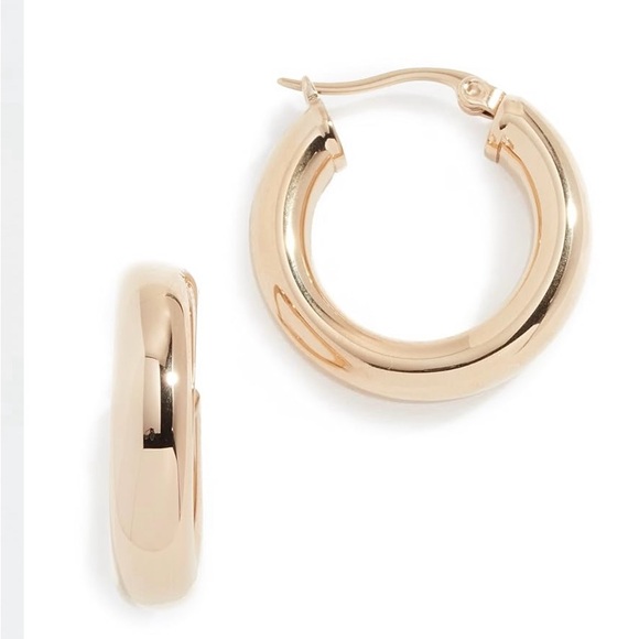 Shashi Dominique Gold Hoops NIB 1” Shopbop - Picture 2 of 4